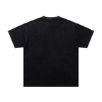 MAJESTIK Lion Football Player Graphic T-Shirt Unisex Acid Wash Black Y2K Graffiti Athletic Oversized Streetwear Short Sleeve Top