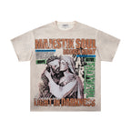 MAJESTIK Light In Darkness Angel Graphic T-Shirt Unisex Washed Sand Y2K Renaissance Sculpture Oversized Streetwear Short Sleeve Top