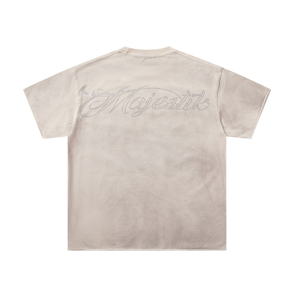MAJESTIK Light In Darkness Angel Graphic T-Shirt Unisex Washed Sand Y2K Renaissance Sculpture Oversized Streetwear Short Sleeve Top