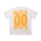 MAJESTIK Bulldog Football Graphic T-Shirt Unisex Cream Off-White Y2K Retro Sports 00 Varsity Oversized Streetwear Short Sleeve Top