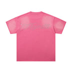 MAJESTIK Light In Darkness Angel Graphic T-Shirt Unisex Hot Pink Acid Wash Y2K Renaissance Sculpture Oversized Streetwear Short Sleeve Top