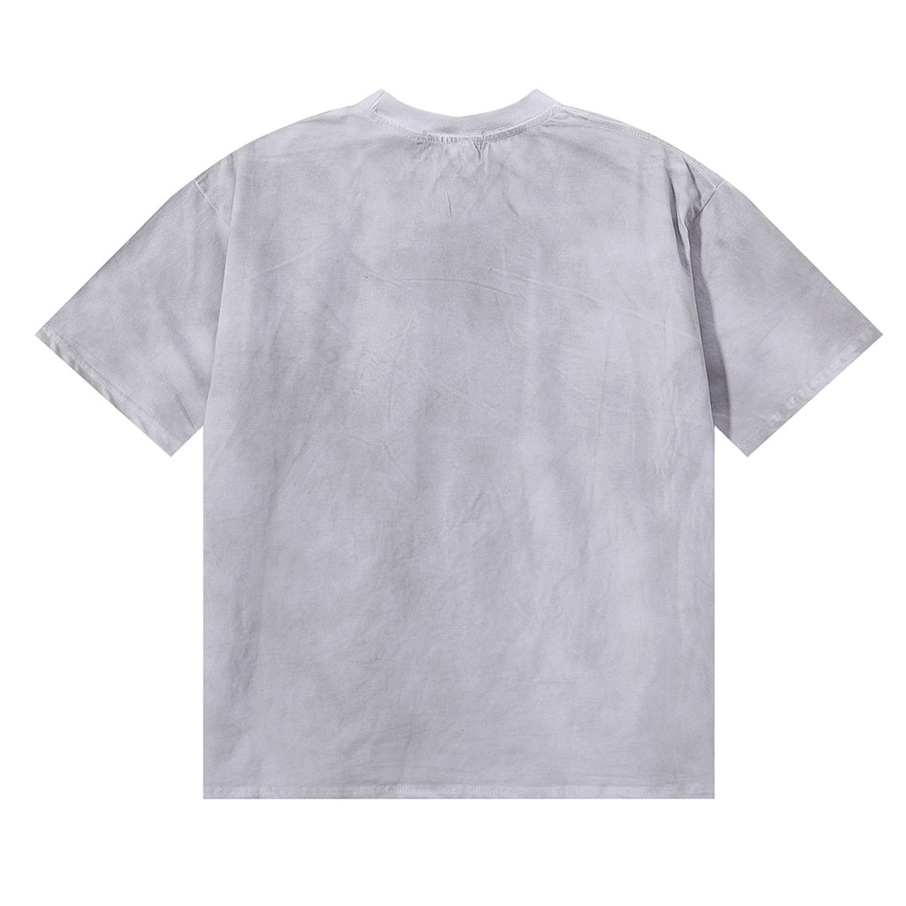 MAJESTIK Eagle Football Mascot Graphic T-Shirt Unisex Washed Grey Y2K Sports Varsity Oversized Streetwear Short Sleeve Top