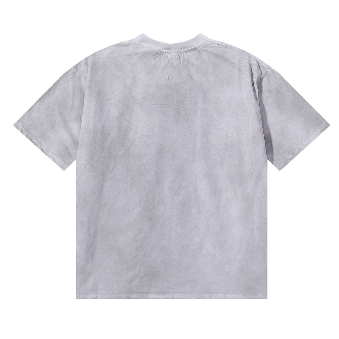MAJESTIK Eagle Football Mascot Graphic T-Shirt Unisex Washed Grey Y2K Sports Varsity Oversized Streetwear Short Sleeve Top