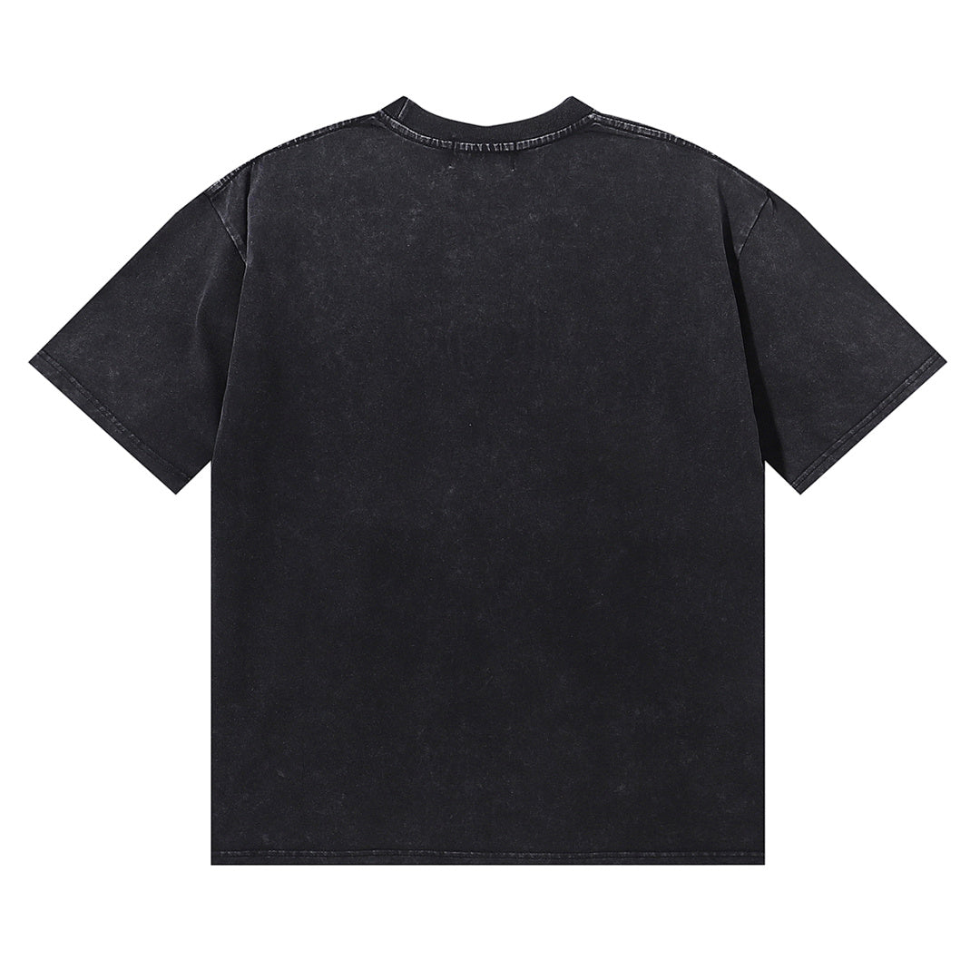 MAJESTIK Electric Lightning Fearless Graphic T-Shirt Unisex Acid Wash Black Y2K Cyber Graphic Oversized Streetwear Short Sleeve Top