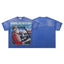 MAJESTIK Skeleton Driver Graphic T-Shirt Unisex Acid Wash Blue Y2K Cyber Punk Dual-Sided Heavyweight Oversized Streetwear Short Sleeve Top