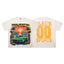 MAJESTIK Paradise Supercar Graphic T-Shirt Unisex Cream Off-White Y2K Retro Sunset Palm Tree Oversized Streetwear Short Sleeve Top