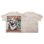 MAJESTIK Light In Darkness Angel Graphic T-Shirt Unisex Washed Sand Y2K Renaissance Sculpture Oversized Streetwear Short Sleeve Top
