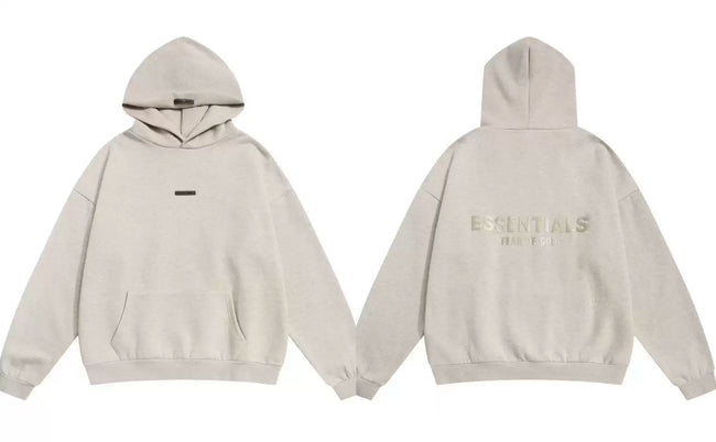 Fog Essentials Oversized Double‑Sided Print Hoodie, Drop‑Shoulder Loose Fit Pullover Sweatshirt Hover Image
