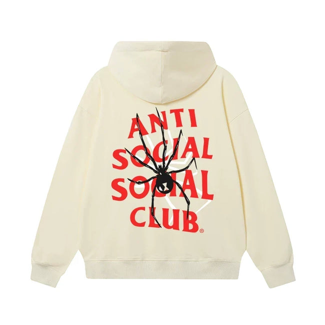 Anti Social Social Club Spider Red Logo Hoodie - Cream Hover Image