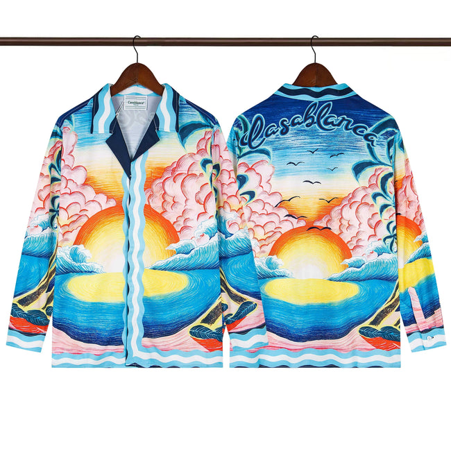 Casablanca Double Sunset Coastal Silk-Style Shirt - Multi Hover Image