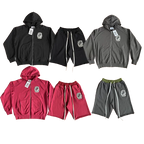 SAINT VANITY Zip Up Hoodie Zipper Embroidery Hoodie Shorts Set
