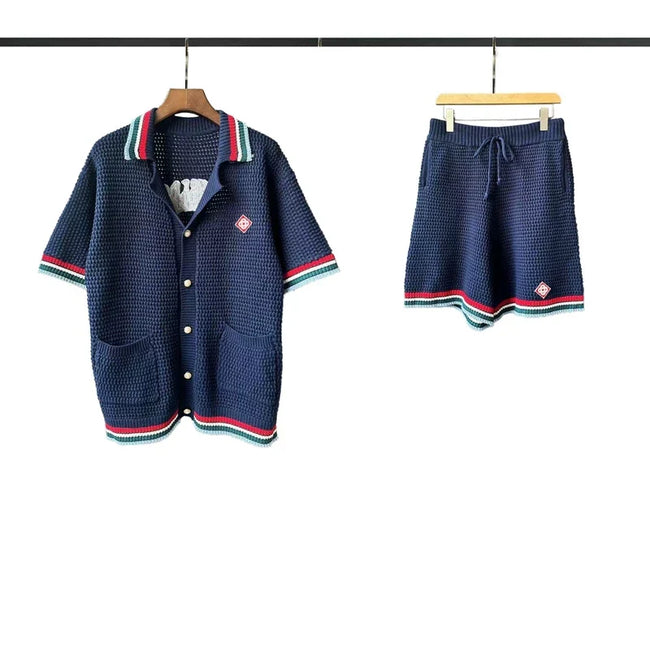 Casablanca Knit Set - Navy Blue / Red / White Hover Image