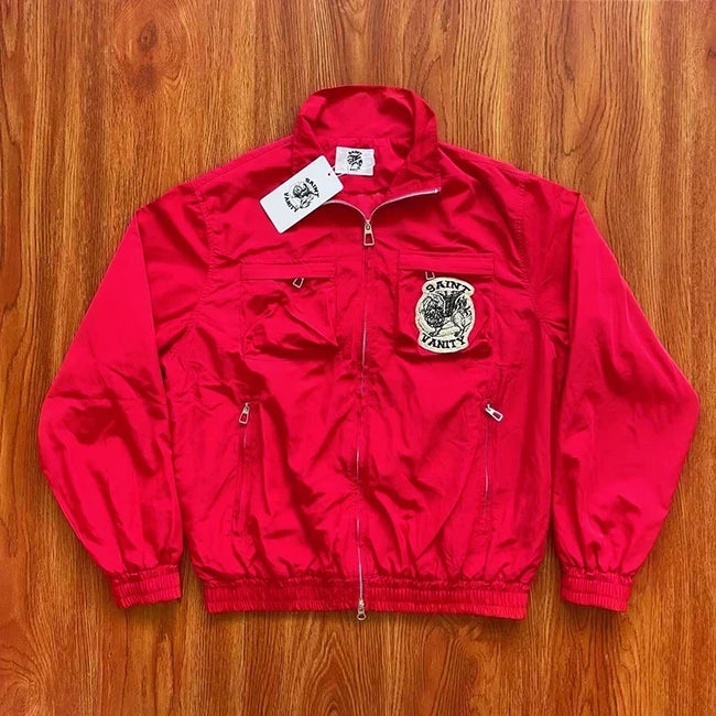 SAINT VANITY ins same style rivet casual sports shorts jacket set Hover Image