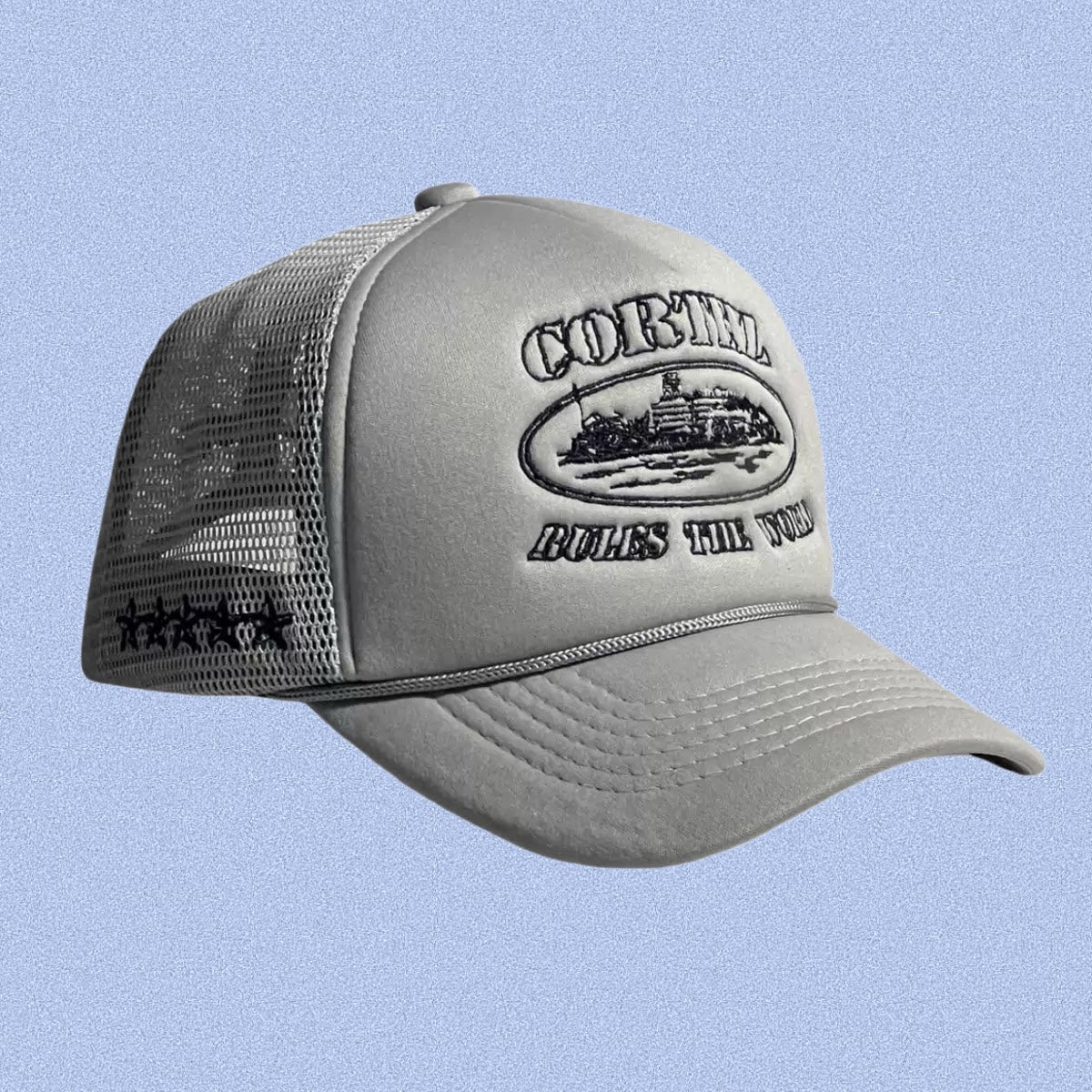 Grey Vintage Trucker Cap | Embroidered Streetwear Hat