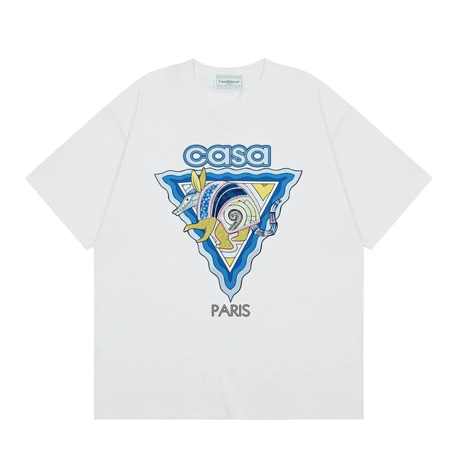 Casablanca Paris Wave & Crocodile Graphic T-Shirt - White Hover Image