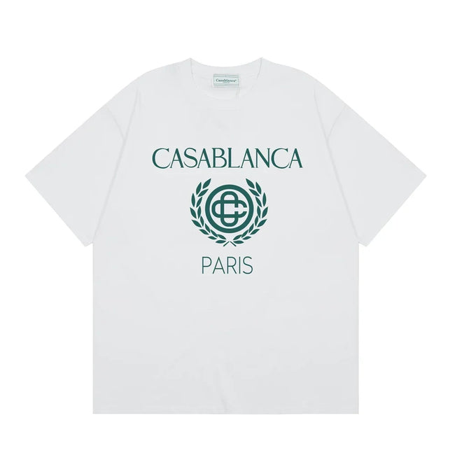 Casablanca Paris Laurel Wreath Logo T-Shirt - White Hover Image