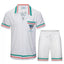Casablanca Green & Red Striped Trim Set - White / Green / Red