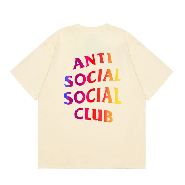 Anti Social Social Club Gradient Rainbow Logo T-Shirt - Cream Hover Image