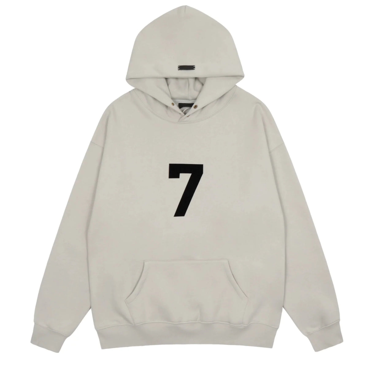 Fog Essentials Off‑White Large Black Number 7 Graphic Oversized Pullover Hoodie