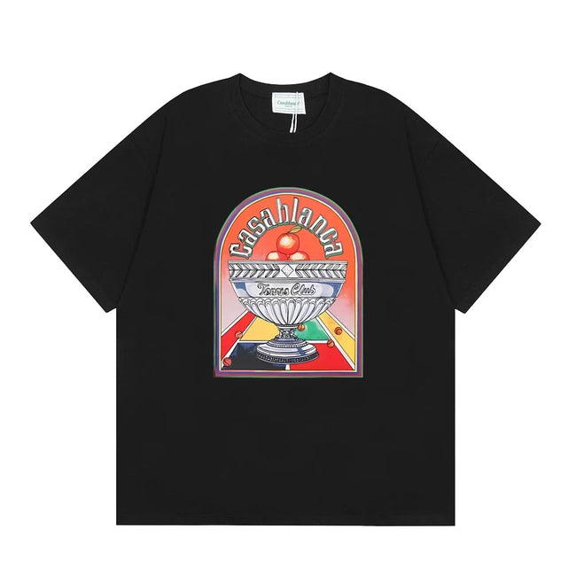 Casablanca Arch Tennis Court Back Graphic T-Shirt - Black Hover Image