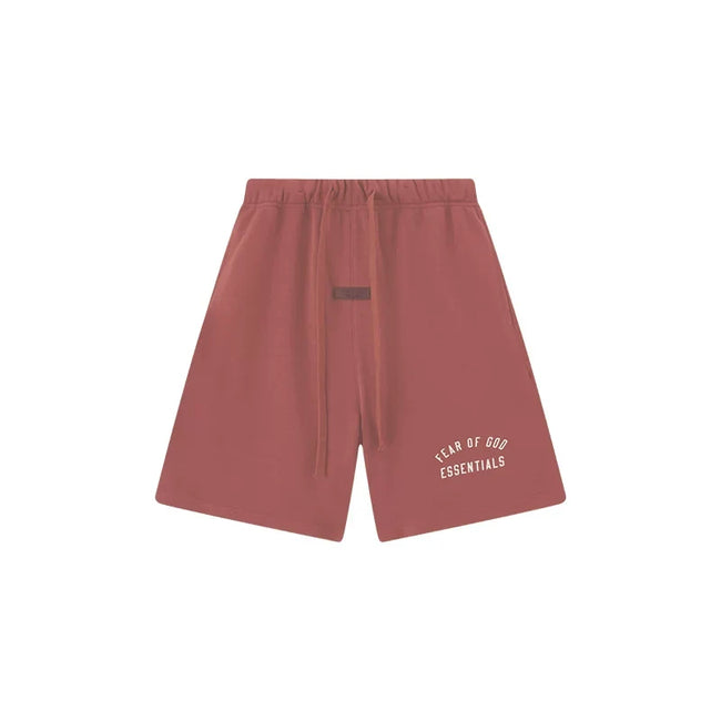Fog Essentials Vintage Red Relaxed Sweat Shorts – Bold Casual Street Style Hover Image