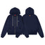 Navy Blue Zip-Up Hoodie | Minimalist Streetwear Hoodie with Premium Logo Detail