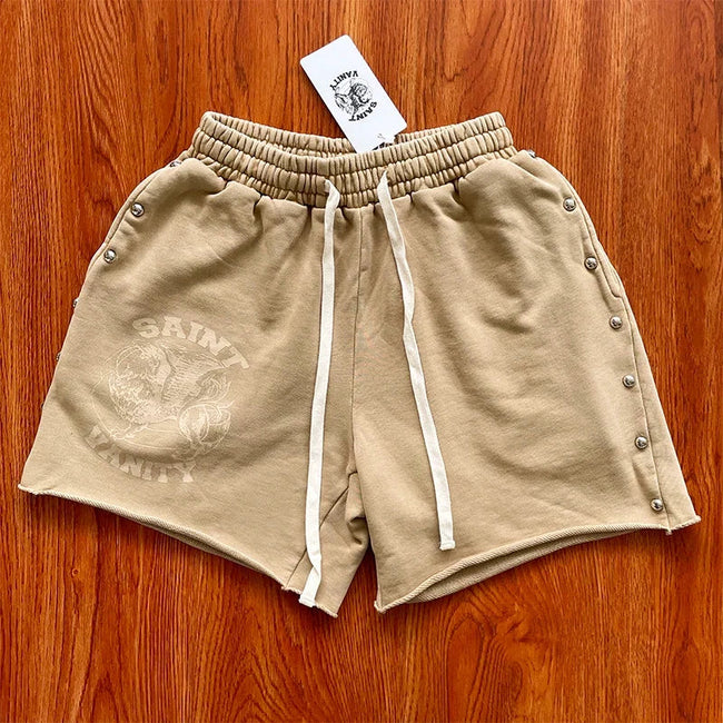 SAINT VANITY ins same style washed water distressed rivet casual sports shorts Main Image