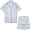 Casablanca Pastel Floral Medallion Set - Light Blue / Pink