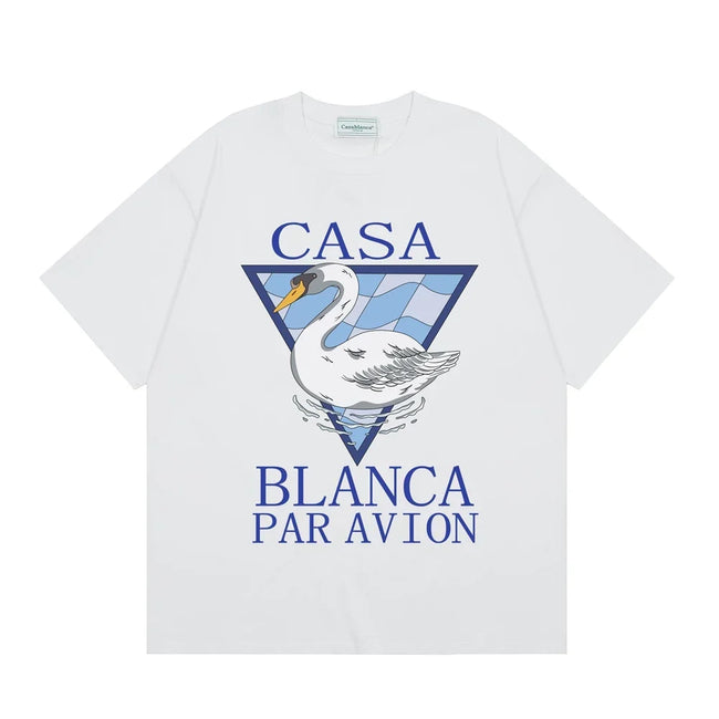 Casablanca Par Avion Swan Graphic T-Shirt - White Hover Image
