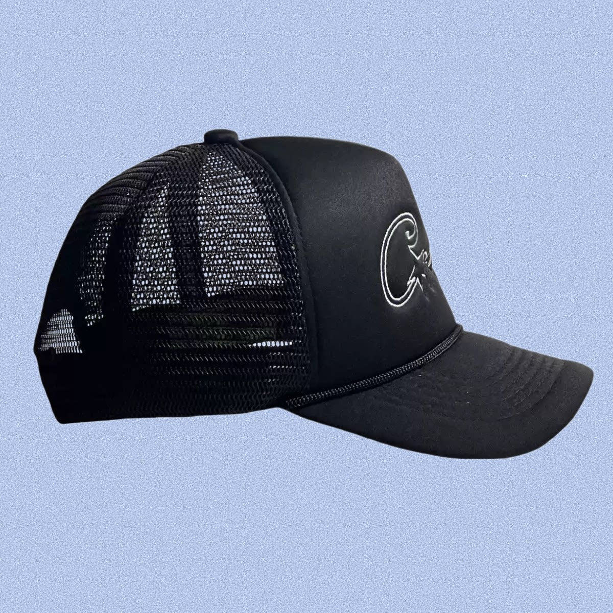 Black Minimal Trucker Cap | Embroidered Streetwear Hat