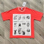 SAINT VANITY Printed Fabric Casual Pure Cotton Short-Sleeved T-shirt