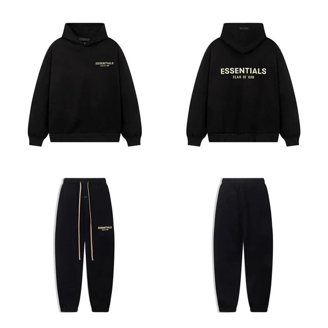 Fog Essentials Gold Letter Print Oversized Hoodie & Sweatpants Two‑Piece Set Hover Image
