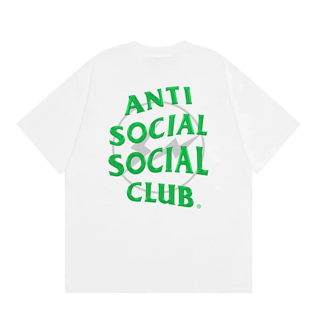 Anti Social Social Club Green Lightning Circle Logo T-Shirt - White Hover Image