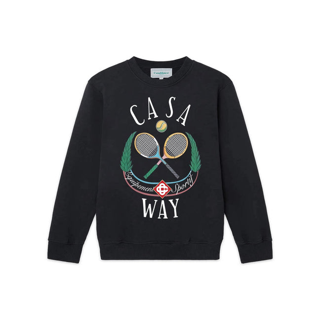 Casablanca Casa Way Tennis Racquet Graphic Sweatshirt - Black Hover Image