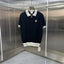 Casablanca Solid Knit Polo Shirt - Navy / White