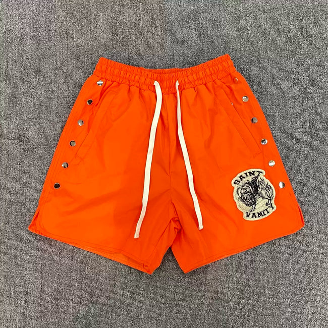 Saint Vanity Embroidered Button-Up Sports Shorts Hover Image