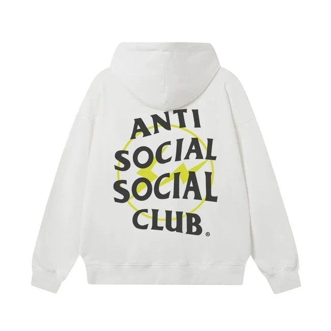 Anti Social Social Club Yellow Circle Logo Hoodie - White/Black Hover Image