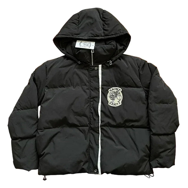 SAINT VANITY Fashion V-neck Hooded Embroidered Down Jacket Hover Image