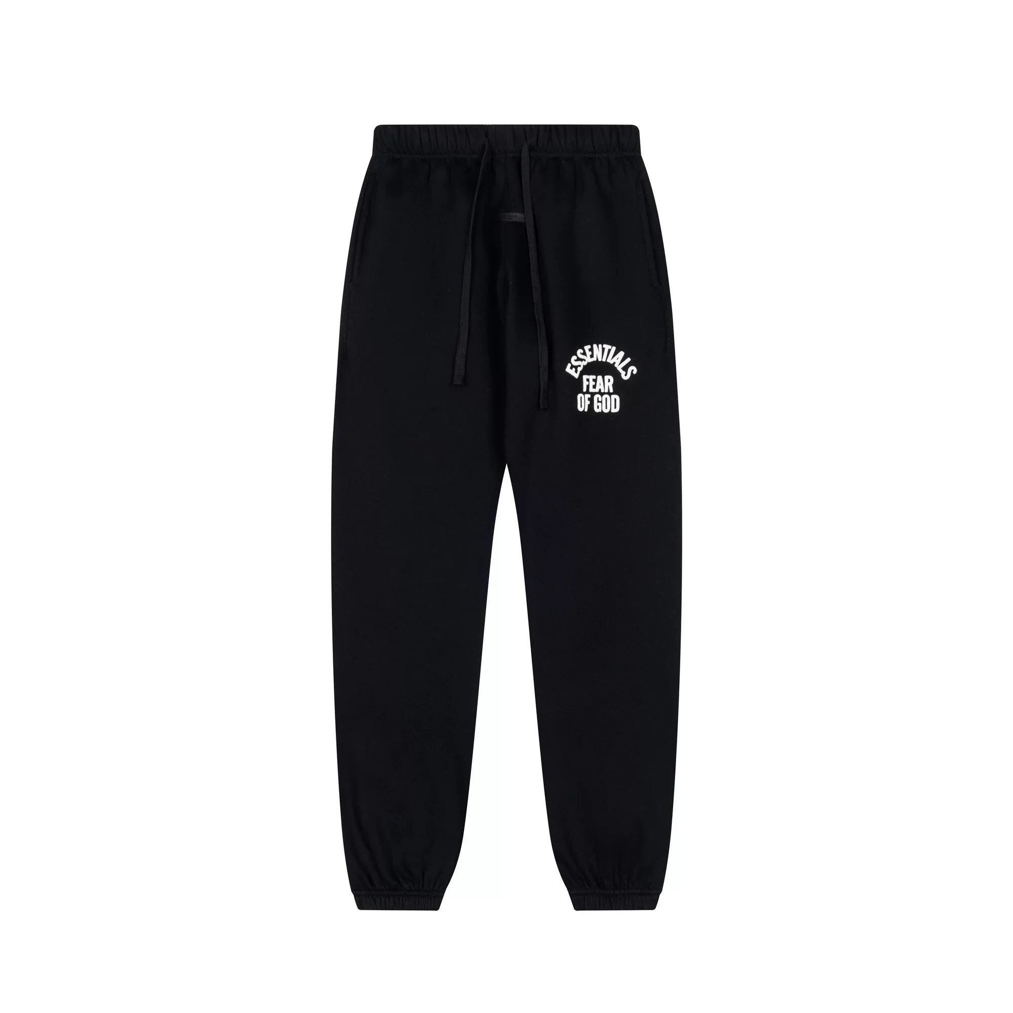 Fog Essentials Classic Black‑White Logo Jogger Sweatpants Unisex Tapered Casual Street Trousers