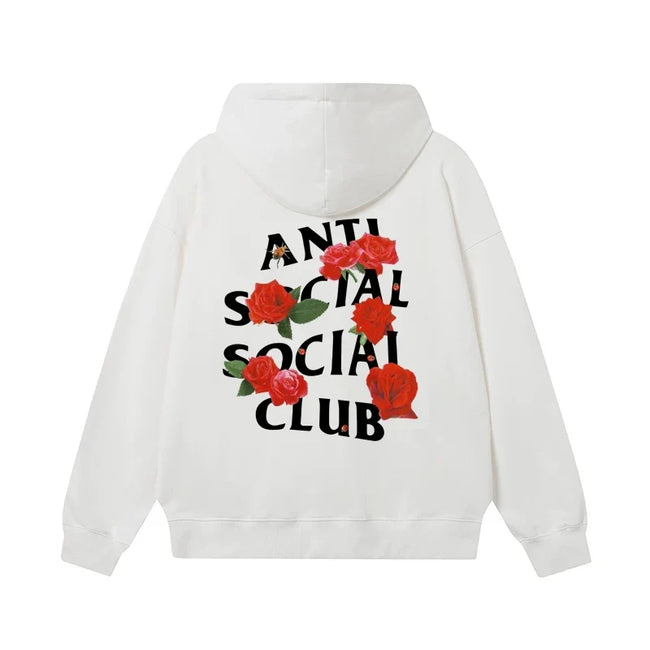 Anti Social Social Club Rose Red Logo Hoodie - White Hover Image