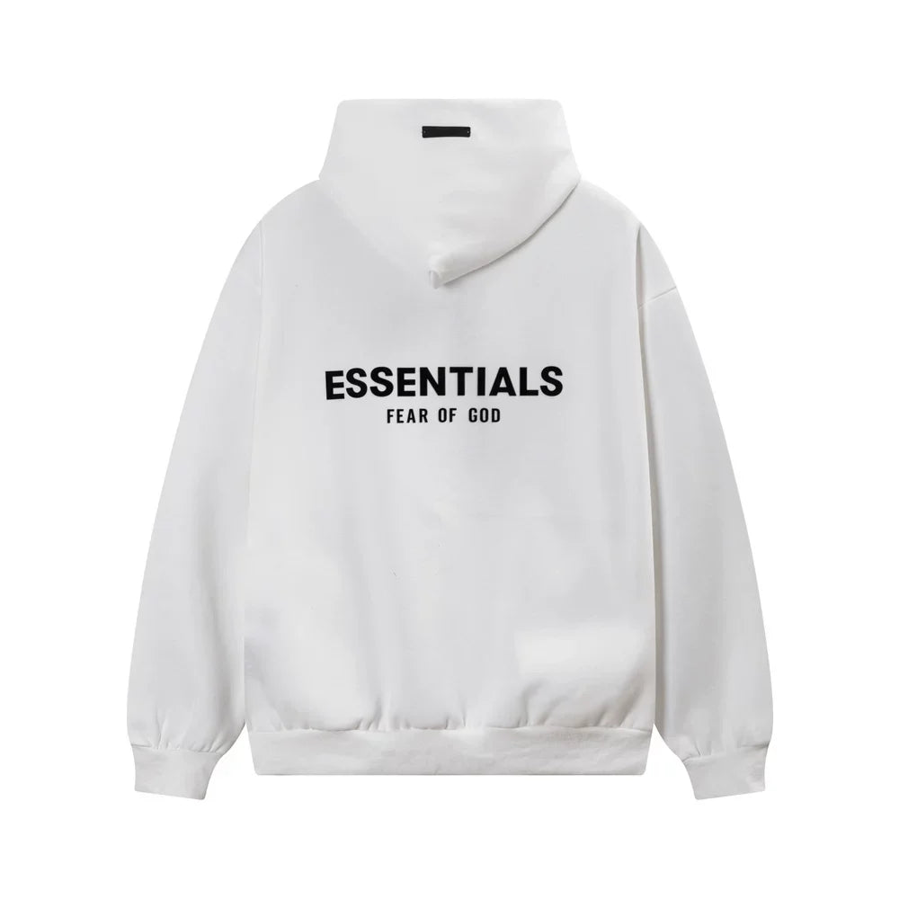Fog Essentials Big Front Logo Cropped‑Hem Oversized Hooded Sweatshirt