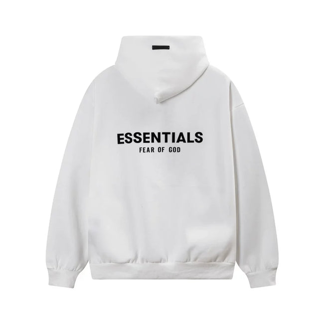 Fog Essentials Big Front Logo Cropped‑Hem Oversized Hooded Sweatshirt Hover Image