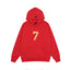 Fog Essentials Red Bold Number 7 Graphic Oversized Pullover Hoodie