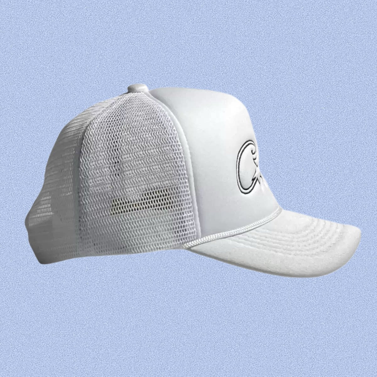 White Minimal Trucker Cap | Embroidered Streetwear Hat