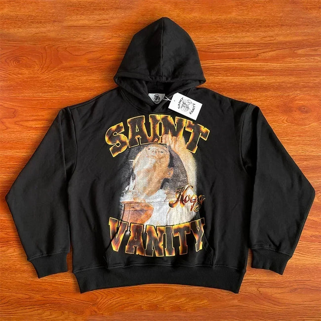 SAINT VANITY Casual Hooded Loose Sweatshirt Hover Image
