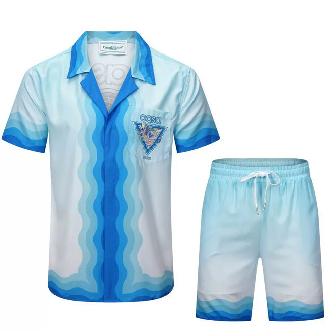 Casablanca Ocean Wave Gradient Set - Blue / White Hover Image