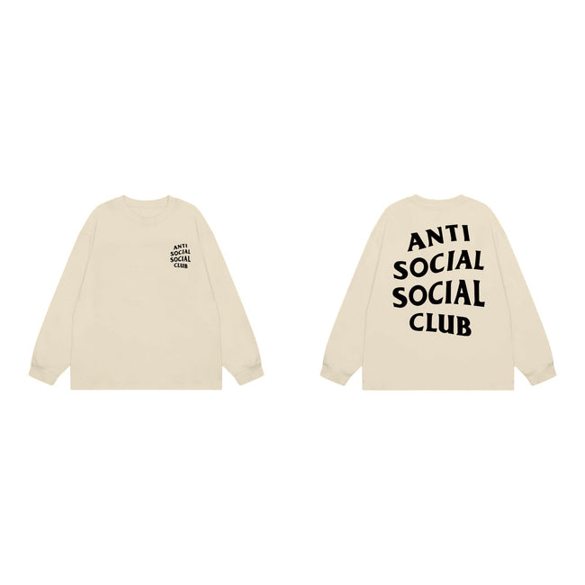 Anti Social Social Club Classic Long Sleeve T-Shirt - Cream/Black Hover Image