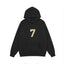 Fog Essentials Black Oversized Hoodie With Gold Number 7 Chest Print