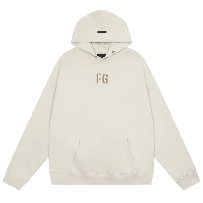 Fog Essentials Off‑White Minimal FG Embroidered Oversized Pullover Hoodie Hover Image