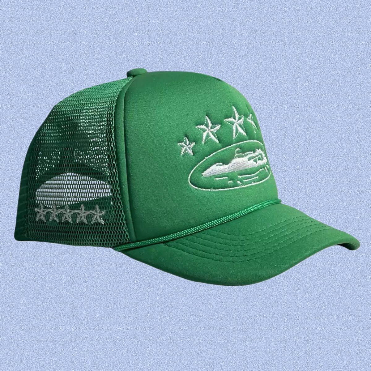 Green Vintage Trucker Cap | Embroidered Streetwear Hat